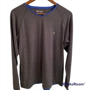 Champion pinstripe long sleeve tee with thumb holes